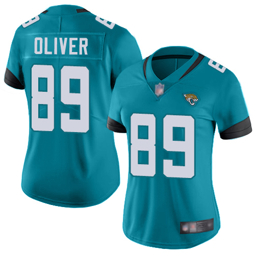 Nike Jacksonville Jaguars #89 Josh Oliver Teal Green Alternate Women Stitched NFL Vapor Untouchable Limited Jersey->women nfl jersey->Women Jersey